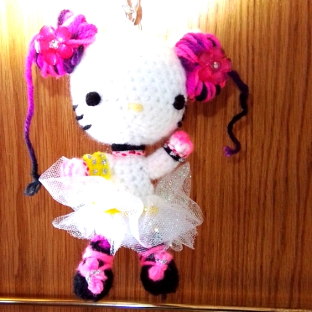 Hand made Hello Kitty crochet doll
